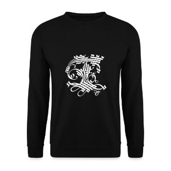 Medieval Core Medieval Initials Castle Core - Unisex Sweatshirt - black - Front - Alina (178cm) & Michal (187cm)