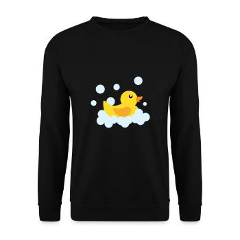 Bath duck yellow duck rubber duck rubber duck bathing - Unisex Sweatshirt - black - Front - Alina (178cm) & Michal (187cm)