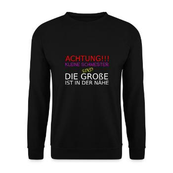 Little sister - Unisex Sweatshirt - black - Front - Alina (178cm) & Michal (187cm)