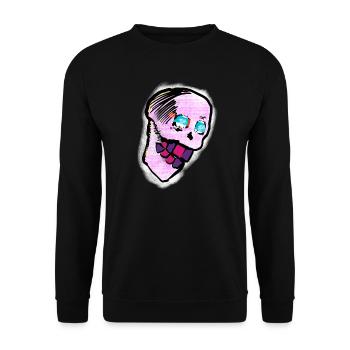 Calavera Skull Art - Unisex Sweatshirt - black - Front - Alina (178cm) & Michal (187cm)