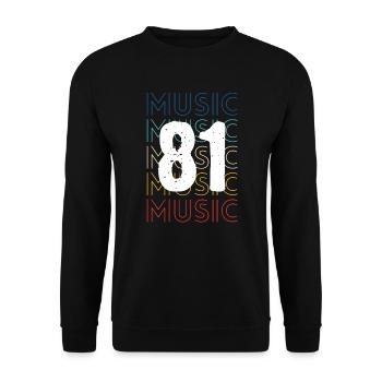 1981 retro music - Unisex Sweatshirt - black - Front - Alina (178cm) & Michal (187cm)