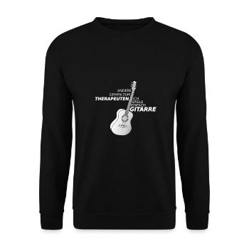 Gitarre Gitarren Musik Geschenk für Gitarristen - Unisex Pullover - Schwarz - Vorne - Alina (178cm) & Michal (187cm)