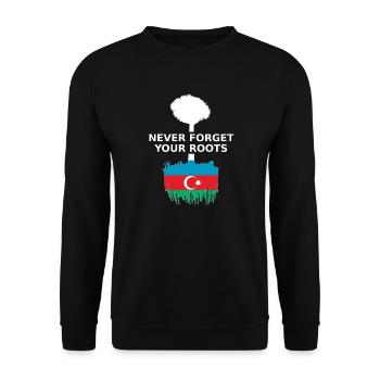 Aserbaidschan Azerbaijan Roots - Unisex Pullover - Schwarz - Vorne - Alina (178cm) & Michal (187cm)