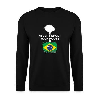 Brazil Roots Brasilien - Unisex Pullover - Schwarz - Vorne - Alina (178cm) & Michal (187cm)