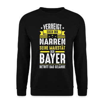 Bayer Bayern Hauptstadt Sprüche - Unisex Pullover - Schwarz - Vorne - Alina (178cm) & Michal (187cm)