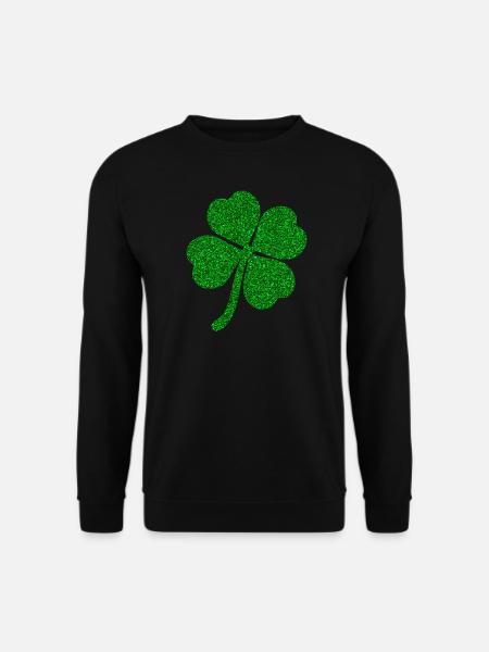 vierblättriges Kleeblatt Glücksklee Glücksbringer - Unisex Pullover - Schwarz