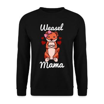 Weasel Mama Heart Weasel Cher Furet Mama - Sweat-shirt Unisexe - noir - Devant - Alina (178cm) & Michal (187cm)