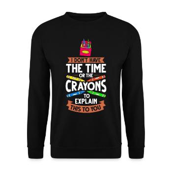 Crayon Box Colored Pencil Wax Case Wax Crayon - Unisex Sweatshirt - black - Front - Alina (178cm) & Michal (187cm)