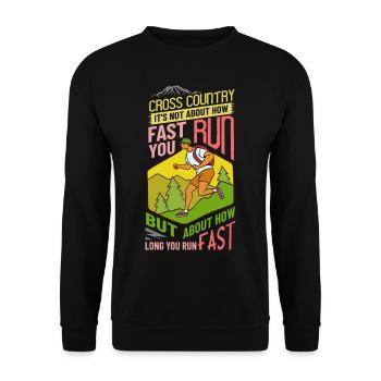 Cross Country Running Crosslauf Geländelauf Laufen - Unisex Pullover - Schwarz - Vorne - Alina (178cm) & Michal (187cm)