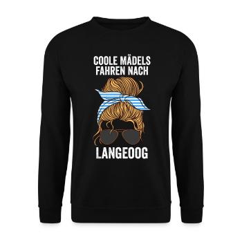 Nordsee Langeoog - Unisex Pullover - Schwarz - Vorne - Alina (178cm) & Michal (187cm)