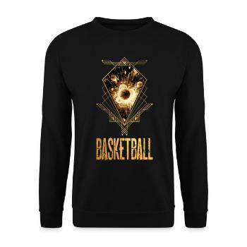 Basketball Ball Gold Basketball Player Player - Unisex Sweatshirt - black - Front - Alina (178cm) & Michal (187cm)