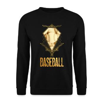 Baseball Ball Gold Player USA Sport Vintage Retro - Unisex Sweatshirt - black - Front - Alina (178cm) & Michal (187cm)