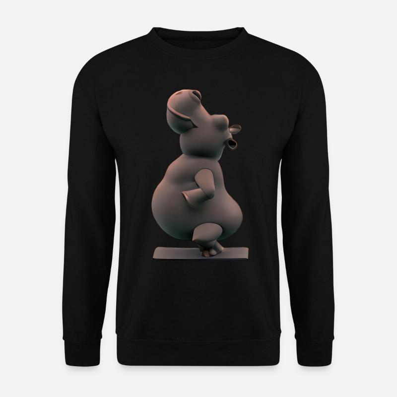Yoga Hippo - Unisex Pullover - Schwarz