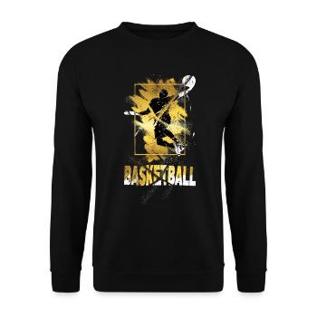 Basketball Basketball Player Dunking Gold Splash - Unisex Sweatshirt - black - Front - Alina (178cm) & Michal (187cm)