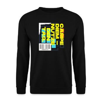 Carpe Diem Seize the day - Unisex Sweatshirt - black - Front - Alina (178cm) & Michal (187cm)