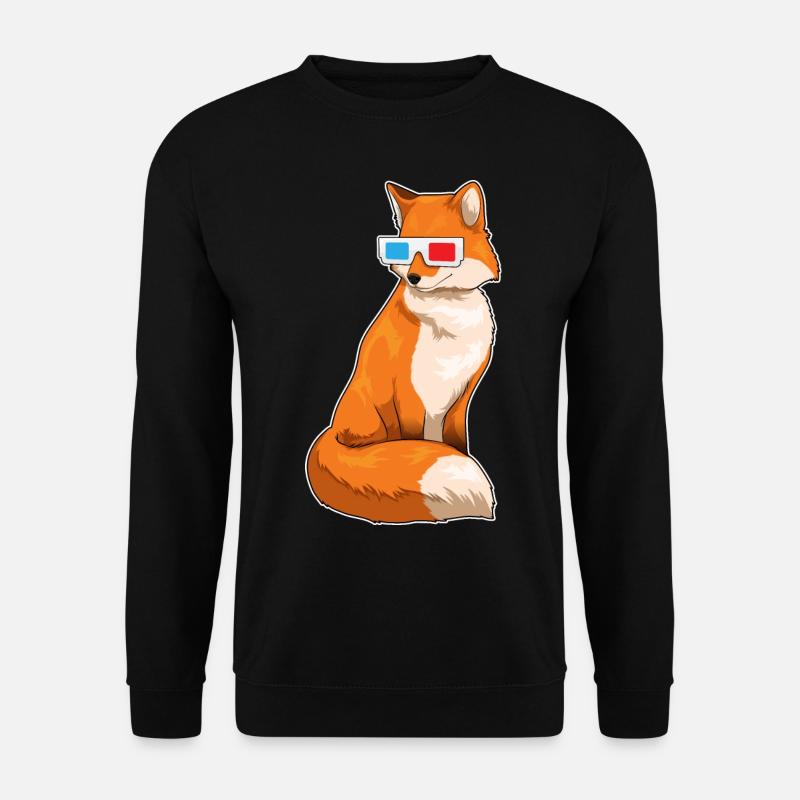 Fuchs Brille - Unisex Pullover - Schwarz