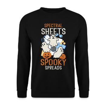Spectral Leaves Spooky Spreads Creepy - Unisex Sweatshirt - black - Front - Alina (178cm) & Michal (187cm)