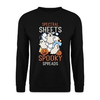Spectral Leaves Spooky Spreads Creepy - Unisex Sweatshirt - black - Front - Alina (178cm) & Michal (187cm)