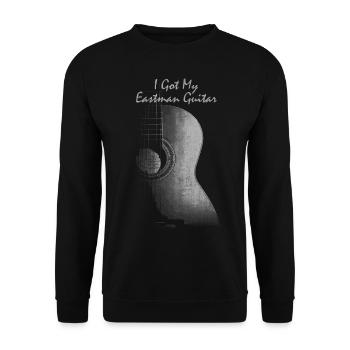 Gitarrist Gitarrist spielt Gitarre Geschenk - Unisex Pullover - Schwarz - Vorne - Alina (178cm) & Michal (187cm)