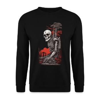 Occulte Steampunk Apocalypse Gothique Squelette Design - Sweat-shirt Unisexe - noir - Devant - Alina (178cm) & Michal (187cm)