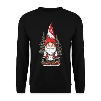 Gnome de Noël nordique Gnome d’hiver - Sweat-shirt Unisexe - noir - Devant - Alina (178cm) & Michal (187cm)