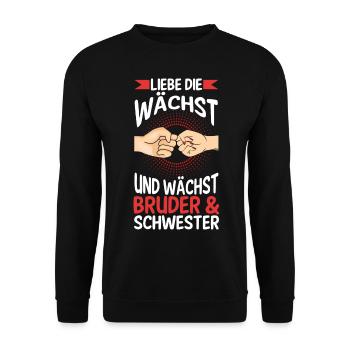 Geschwister Bruder und Schwester - Unisex Pullover - Schwarz - Vorne - Alina (178cm) & Michal (187cm)