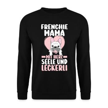 Frenchie Französische Bulldogge Hund Frenchie - Unisex Pullover - Schwarz - Vorne - Alina (178cm) & Michal (187cm)