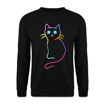 Bébé Kawaii Chat Coloré Enfants Animaux Chat - Sweat-shirt Unisexe - noir - Devant - Alina (178cm) & Michal (187cm)