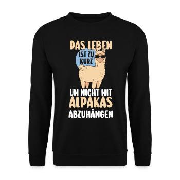 Alpaga - Sweat-shirt Unisexe - noir - Devant - Alina (178cm) & Michal (187cm)