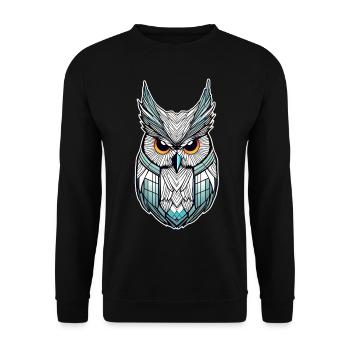 Cool Owl Icon - Unisex Sweatshirt - black - Front - Alina (178cm) & Michal (187cm)