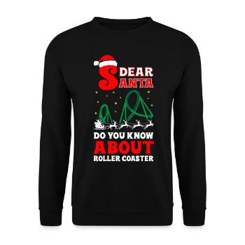 Cher Père Noël, connaissez-vous les montagnes russes - Sweat-shirt Unisexe - noir - Devant - Alina (178cm) & Michal (187cm)