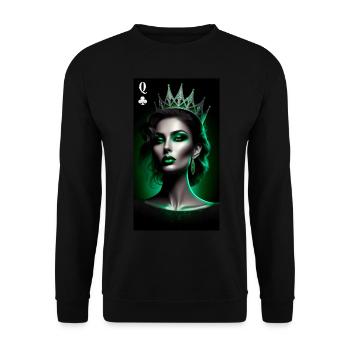 Rigged Poker - Dame de trèfle - Sweat-shirt Unisexe - noir - Devant - Alina (178cm) & Michal (187cm)