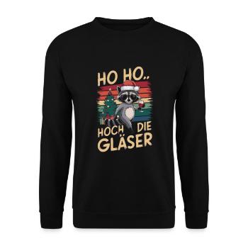 raton laveur Noël vin drôle de dicton - Sweat-shirt Unisexe - noir - Devant - Alina (178cm) & Michal (187cm)