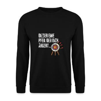 Archery This one Arrows arrows bow - Unisex Sweatshirt - black - Front - Alina (178cm) & Michal (187cm)