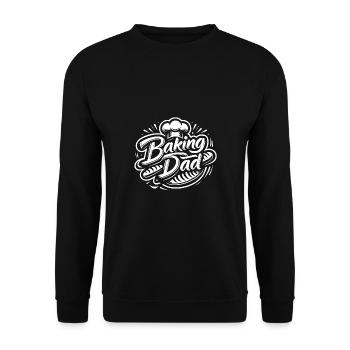 Baking Dad backender Papa unser Vater backt - Unisex Pullover - Schwarz - Vorne - Alina (178cm) & Michal (187cm)