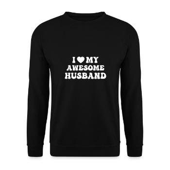 I Love My Awesome Husband - Unisex Sweatshirt - black - Front - Alina (178cm) & Michal (187cm)