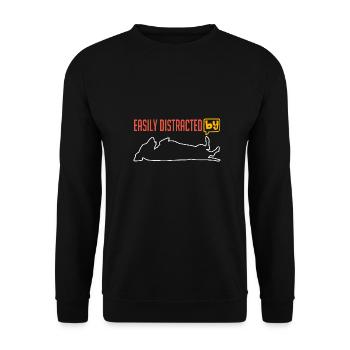 Begeistert vom Dackel leicht ablenkbar vom Dackel. - Unisex Pullover - Schwarz - Vorne - Alina (178cm) & Michal (187cm)
