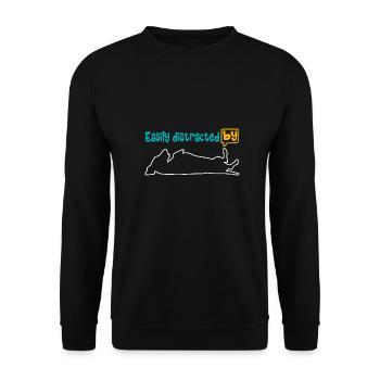 Enthusiastic about the dachshund, easily distracted by the dachshund. - Unisex Sweatshirt - black - Front - Alina (178cm) & Michal (187cm)