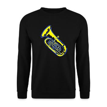 Musique de tuba aux couleurs néon - Sweat-shirt Unisexe - noir - Devant - Alina (178cm) & Michal (187cm)