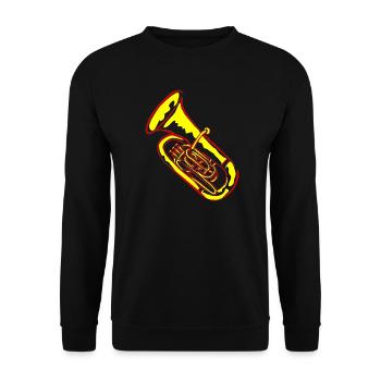 Tuba music in neon colors - Unisex Sweatshirt - black - Front - Alina (178cm) & Michal (187cm)