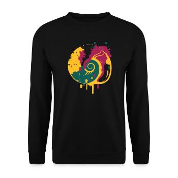 Graffiti of a fossil snail - Unisex Sweatshirt - black - Front - Alina (178cm) & Michal (187cm)
