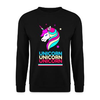 Unicorn Unicorn Unicorn - Unisex Sweatshirt - black - Front - Alina (178cm) & Michal (187cm)