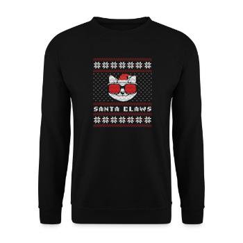 Santa Claws Cat - Unisex Sweatshirt - black - Front - Alina (178cm) & Michal (187cm)