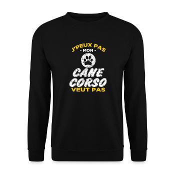 Cane Corso - Sweat-shirt Unisexe - noir - Devant - Alina (178cm) & Michal (187cm)