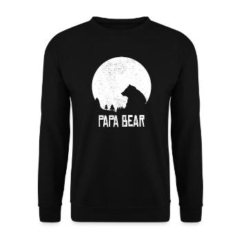 Bester Papa Vintage Bär Retro Vatertag Geschenk⁠ - Unisex Pullover - Schwarz - Vorne - Alina (178cm) & Michal (187cm)