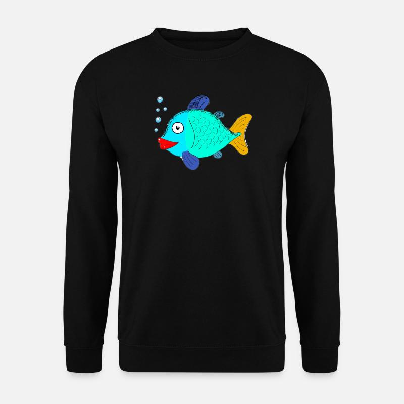 fisch mit Blubberblasen - Unisex Pullover - Schwarz
