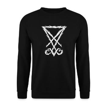 Lucifer Symbol - Unisex Pullover - Schwarz - Vorne - Alina (178cm) & Michal (187cm)
