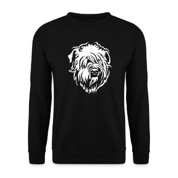 Wheaten Terrier Kopf "Black Edition" - Unisex Pullover - Schwarz - Vorne - Alina (178cm) & Michal (187cm)