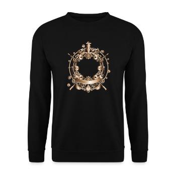 Steampunk frame in steam engine look - Unisex Sweatshirt - black - Front - Alina (178cm) & Michal (187cm)