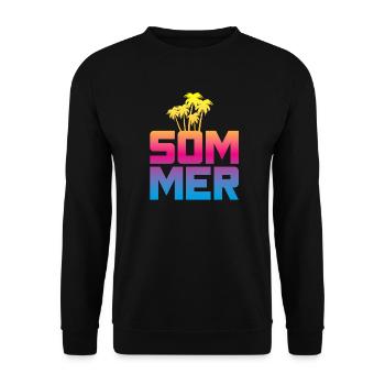 Summer Palm Trees Beach Beach Colorful Mallorca - Unisex Sweatshirt - black - Front - Alina (178cm) & Michal (187cm)